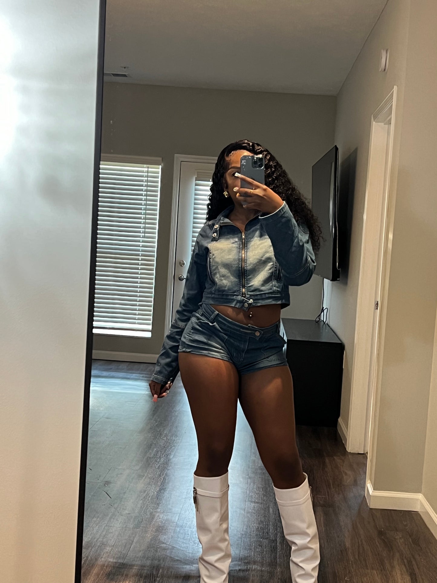 Denim Short Set