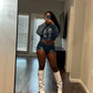 Denim Short Set